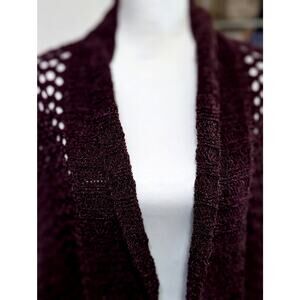 Simply Noelle Chenille shrug Sz L Knitted + crochet Bust to 50"CB 26"Gently used